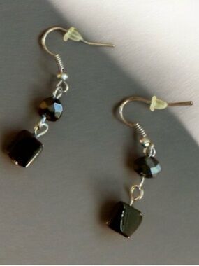Black Dangle Bead Drop Earrings - Women's Jewelry